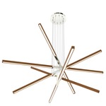 Pix Sticks Tie Stix Wood Suspension with Remote Power - Satin Nickel / Wood Cherry