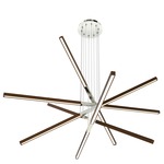 Pix Sticks Tie Stix Wood Suspension with Remote Power - Satin Nickel / Wood Walnut