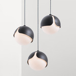 Ohm Multi Light Pendant - Matte Black Sandtex / Matte Opal