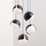 Ohm Multi Light Pendant - Matte Black Sandtex / Matte Opal