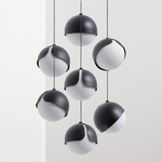 Ohm Multi Light Pendant - Matte Black Sandtex / Matte Opal