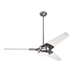 Torsion Ceiling Fan with Light - Bright Nickel / Whitewash