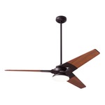 Torsion Ceiling Fan with Light - Dark Bronze / Mahogany Wood