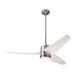 Velo DC Ceiling Fan with Light - Bright Nickel / Whitewash