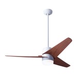 Velo DC Ceiling Fan with Light - Gloss White / Mahogany Blades