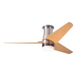 Velo Flush DC Ceiling Fan with Light - Bright Nickel / Maple