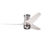 Velo Flush DC Ceiling Fan - Bright Nickel / Whitewash