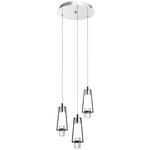 Ayse Multi Light Pendant - Chrome / Matte Black / Clear Bubble