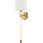 Barbour Wall Light - Weathered Brass / White