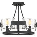 Stratum Semi Flush Ceiling Light - Royal Ebony / Clear