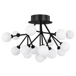 Mara Ceiling Light Fixture - Matte Black / Frost White