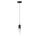 Quartz Mini Pendant - Matte Black / Crystal