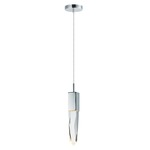 Quartz Mini Pendant - Polished Chrome / Crystal