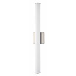 Rail Bathroom Vanity Light - Satin Nickel / White