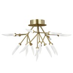 Spur Ceiling Light Fixture - Aged Brass / Frost