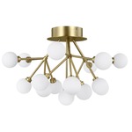 Mara Ceiling Light Fixture - Aged Brass / Frost White