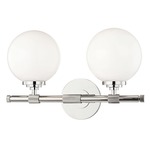 Bowery Bathroom Vanity Light - Polished Nickel / Opal