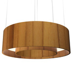 Cylindrical Ring Drum Pendant - Teak