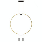 Liaison Two Light Pendant - Matte Gold / Black