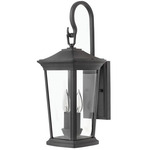 Bromley Outdoor Hanging Wall Light - Museum Black / Clear