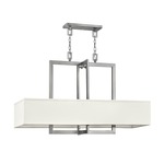 Hampton Rectangle Pendant - Antique Nickel / Off White