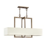 Hampton Rectangle Pendant - Brushed Bronze / Off White