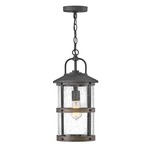 Lakehouse 120V Outdoor Pendant - Aged Zinc / Clear Seedy