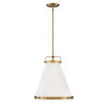 Lexi Pendant - Lacquered Brass / Off White