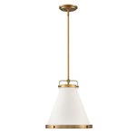 Lexi Pendant - Lacquered Brass / Off White