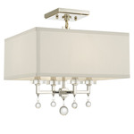 Paxton Semi Flush Ceiling Light - Polished Nickel / Clear