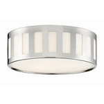 Kendal Ceiling Flush Light - Polished Nickel / White Glass