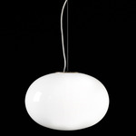 Alba Simple Pendant - Satin Brass / Opaline