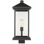 Portland Outdoor Post Light with Square Fitter - Black / Clear Beveled