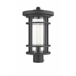 Jordan Outdoor Post Light - Black / Clear Seedy