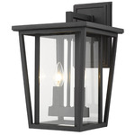 Seoul Outdoor Wall Light - Black / Clear