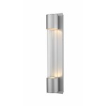 Striate Outdoor Wall Light - Silver / Clear