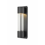 Striate Outdoor Wall Light - Black / Clear