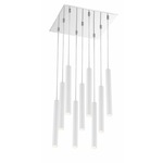 Forest Square Multi Light Pendant - Chrome / Matte White