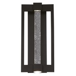 Hanson Large Outdoor Wall Light - Black / Clear Bubble Glass