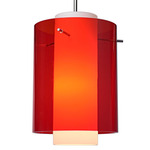 Rome Pendant - Matte Chrome / Red