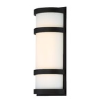 Latitude Outdoor Wall Light - Black / Opal