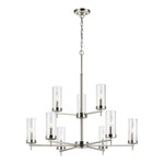 Zire Chandelier - Brushed Nickel / Clear