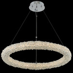 Lina Round Pendant - Polished Chrome / Firenze Clear