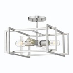 Tribeca Semi Flush Ceiling Light - Pewter