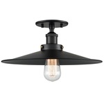 Bulstrodes Workshop Shade Ceiling Light - Black / Black