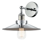 Bulstrodes Workshop Shade Wall Light - Chrome / Chrome