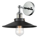 Bulstrodes Workshop Shade Wall Light - Chrome / Black