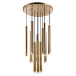 Reign Multi Light Pendant - Aged Gold Brass / Clear