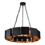 Mattone Round Chandelier - Matte Black