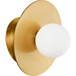 Nodes Angled Wall Sconce - Burnished Brass / White